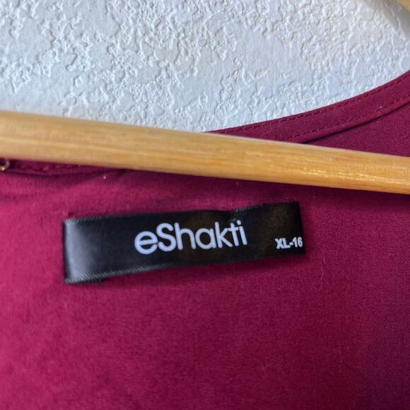 Women's Red Puff Sleeve Dress - Picture 3 of 6